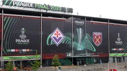 A general view outside Eden Arena prior to the UEFA Europa Conference League 2022/23 final match