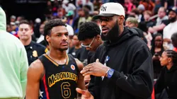 Bronny and LeBron James