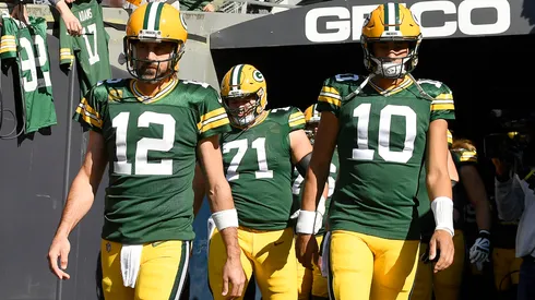 Aaron Rodgers and Jordan Love