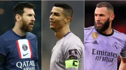 Lionel Messi, Cristiano Ronaldo, and Karim Benzema