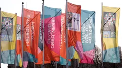 Flags promoting the FIFA Women's World Cup