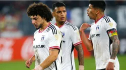 Players of Colo Colo leave the field