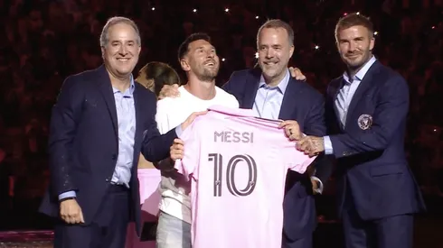 Lionel Messi during his presentation with Inter Miami (2023)