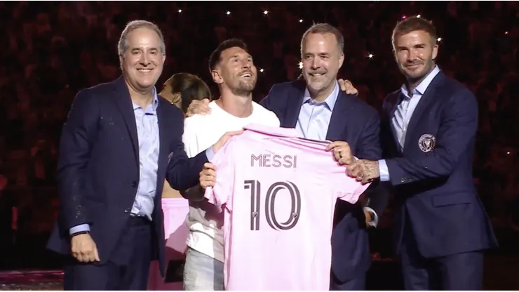 Lionel Messi during his presentation with Inter Miami (2023)