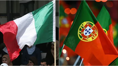 Italy flag (L) and Portugal flag (R)