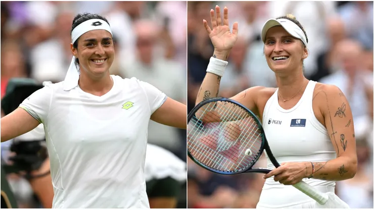 Ons Jabeur of Tunisia (L) and Marketa Vondrousova of Czech Republic (R)