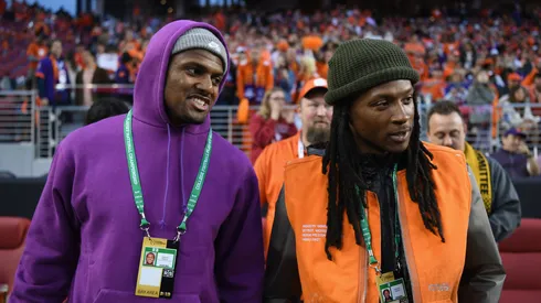 Deshaun Watson with DeAndre Hopkins during a game between Alabama and Clemson (2019)