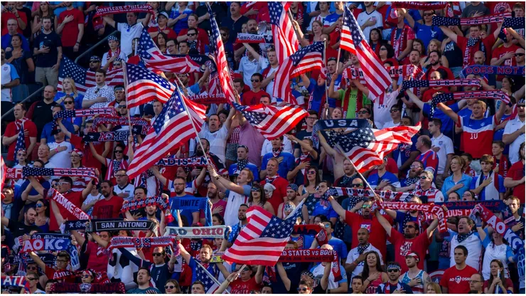 American supporters with flags
