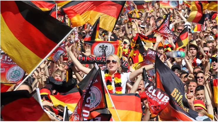 German supporters with flags