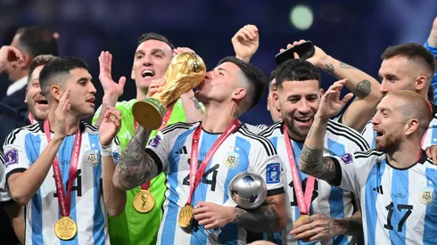 Argentina lifting the World Cup