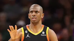 PHOENIX, ARIZONA - APRIL 18: Chris Paul #3 of the Phoenix Suns handles the ball during the second half of Game Two of the Western Conference First Round Playoffs at Footprint Center on April 18, 2023 in Phoenix, Arizona. The Suns defeated the Clippers 123-109. NOTE TO USER: User expressly acknowledges and agrees that, by downloading and or using this photograph, User is consenting to the terms and conditions of the Getty Images License Agreement. (Photo by Christian Petersen/Getty Images)