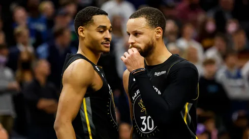Jordan Poole and Stephen Curry