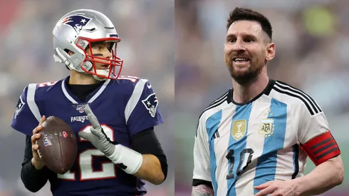 Tom Brady (left, New England Patriots), Lionel Messi (right, Argentina)