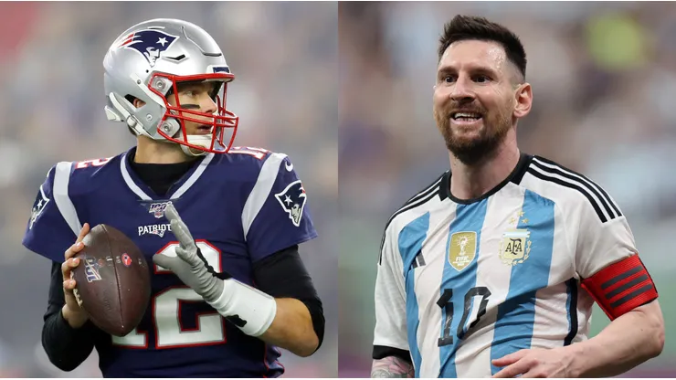 Tom Brady (left, New England Patriots), Lionel Messi (right, Argentina)