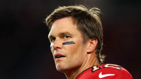 Tom Brady with the Tampa Bay Buccaneers in the NFL
