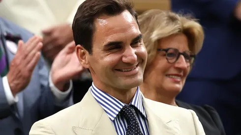 Federer sat in the Royal Box