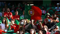 Portugal fans wave flags