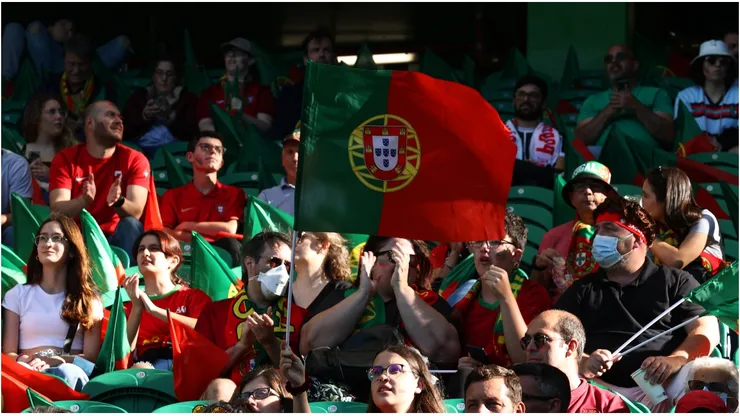 Portugal fans wave flags