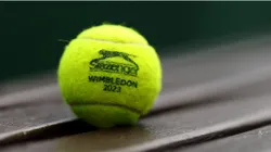 A Slazenger Wimbledon 2023 tennis ball