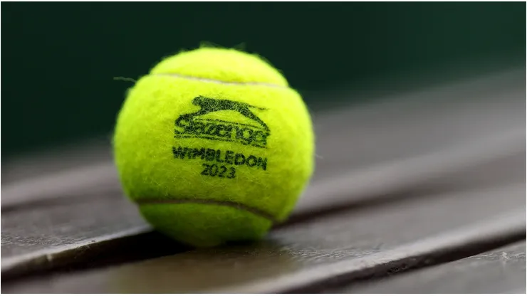 A Slazenger Wimbledon 2023 tennis ball