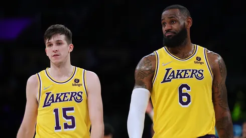 LeBron James and Austin Reaves with the Los Angeles Lakers