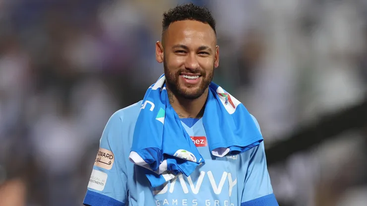Neymar looks on prior to the match between Al-Hilal and Riyadh at Prince Faisal Bin Fahad on September 15, 2023