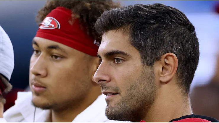Trey Lance and Jimmy Garoppolo