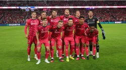 Members of St. Louis City SC starting 11 pose