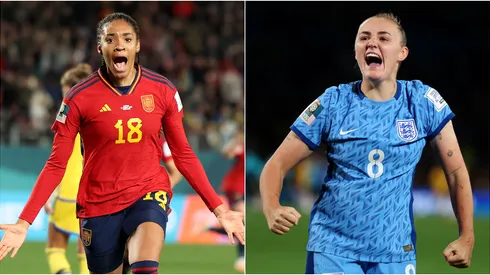 L-R: Salma Paralluelo from Spain and Georgia Stanway of England