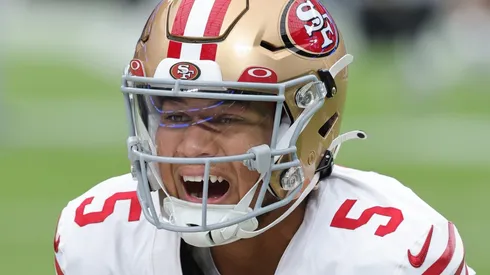 Trey Lance of the 49ers during the game vs Raiders