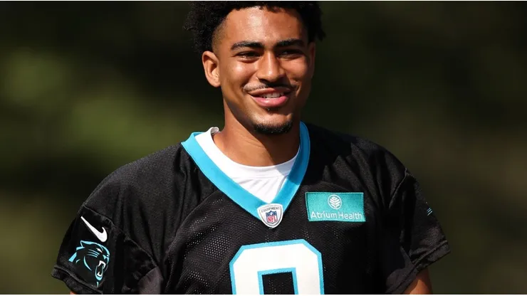 SPARTANBURG, SOUTH CAROLINA - JULY 27: Bryce Young #9 of the Carolina Panthers attends Carolina Panthers Training Camp at Wofford College on July 27, 2023 in Spartanburg, South Carolina. (Photo by Jared C. Tilton/Getty Images)