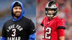 Baker Mayfield (left, Los Angeles Rams) Tom Brady (right, Tampa Bay Buccaneers) -NFL 2022