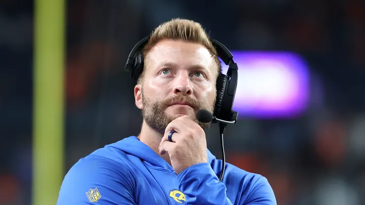 Head coach Sean McVay of the Los Angeles Rams looks on in the second half of the preseason game against the Denver Broncos at Empower Field At Mile High on August 26, 2023 in Denver, Colorado. (Photo by Tyler Schank/Getty Images)