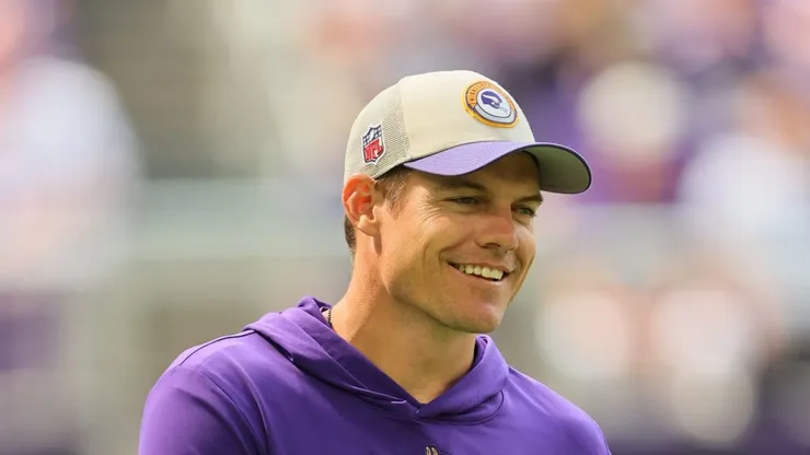 MINNEAPOLIS, MINNESOTA - AUGUST 26: Head Coach Kevin O'Connell of the Minnesota Vikings before the game against the Arizona Cardinals in a preseason game at U.S. Bank Stadium on August 26, 2023 in Minneapolis, Minnesota.(Photo by Adam Bettcher/Getty Images)