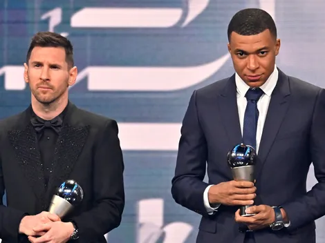 Kylian Mbappe reacts to Lionel Messi winning the 2023 Ballon d'Or