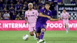 Rodrigo Schlegel of Orlando City SC against Josef Martínez of Inter Miami