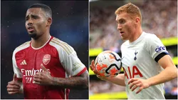 Gabriel Jesus of Arsenal and Dejan Kulusevski of Tottenham Hotspur