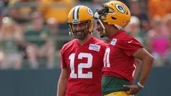 Jordan Love and Aaron Rodgers
