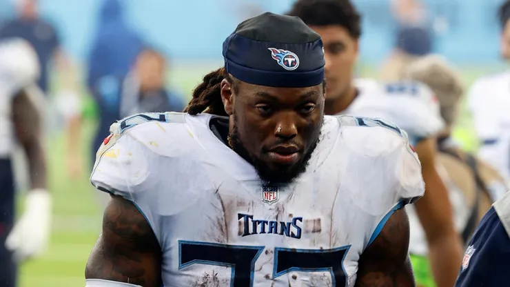 Derrick Henry, running back of the Tennessee Titans, during the 2023 NFL season