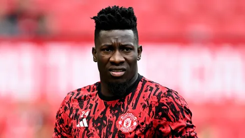 Andre Onana warming up.