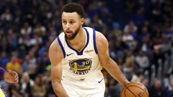 Stephen Curry in action for the Warriors.