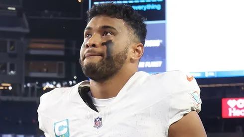 Tua Tagovailoa of the Dolphins during the game against the Patriots