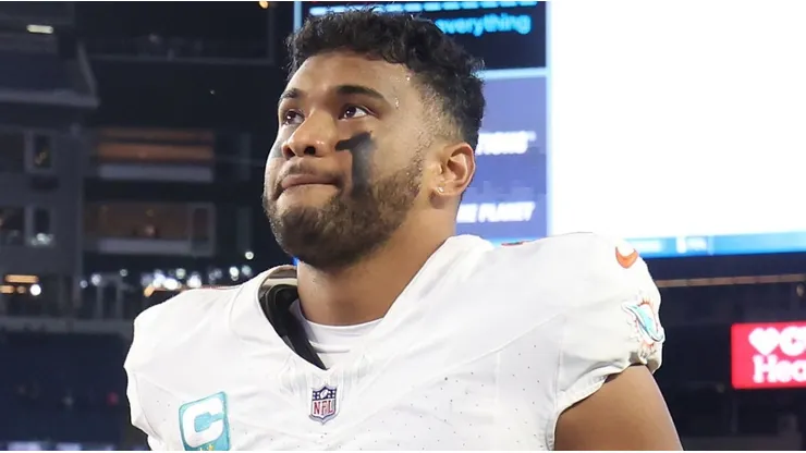 Tua Tagovailoa of the Dolphins during the game against the Patriots