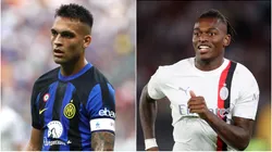 Lautaro Martinez of FC Internazionale and Rafael Leao of AC Milan