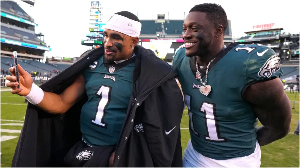 Jalen Hurts and A.J. Brown