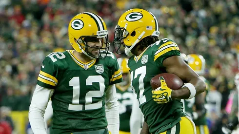 Davante Adams with Aaron Rodgers - Green Bay Packers - NFL 2018