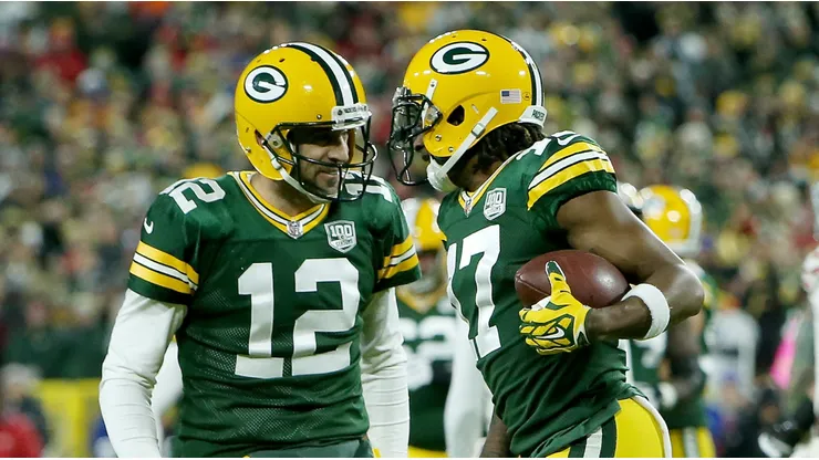 Davante Adams with Aaron Rodgers - Green Bay Packers - NFL 2018