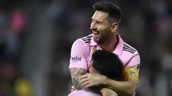 Lionel Messi celebrating with Facundo Farias - Inter Miami vs LAFC - MLS 2023