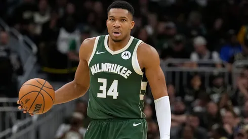 Giannis Antetokounmpo #34 of the Milwaukee Bucks