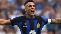Lautaro Martinez celebrates for Inter Milan